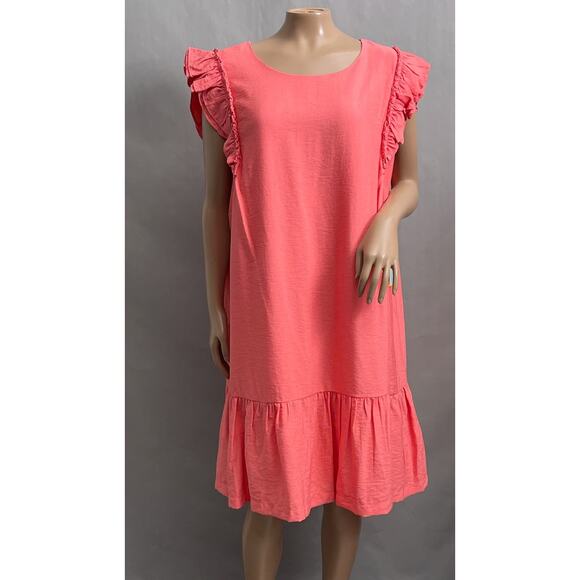 CeCe Dresses & Skirts - Cece Dress Women 18W Pink Ruffle Flutter Sleeve Rayon Cocktail Casual NWT $99